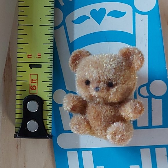 Vintage 1980's Velvet Teddy Bear Pin - Picture 5 of 5